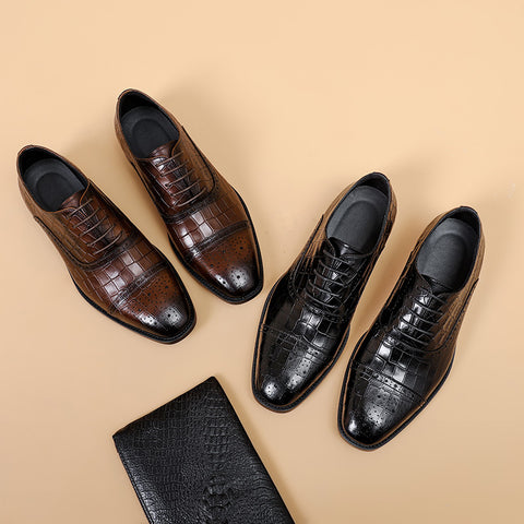 Business fashion oxford formal leather soft walking style dress shoes for men - Fashionner