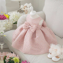 Cute children one year old baby girl princess dress dress - Fashionner