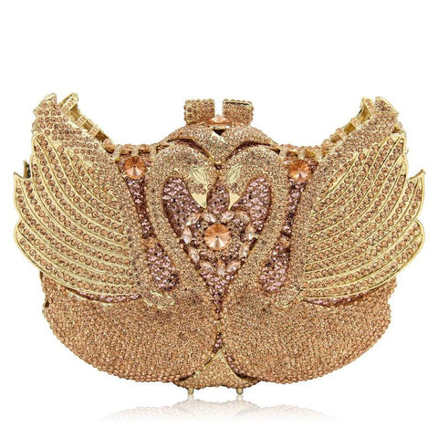 Sac de soirée serti de diamants cygne, robe de banquet, sac entièrement serti de diamants