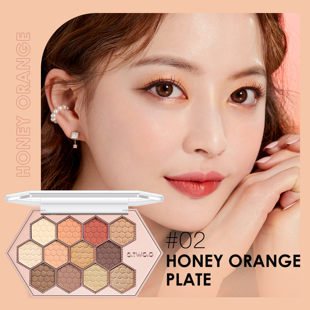Buy Honeycomb Hexagonal Star Diamond Eyeshadow Palette Taro Powder Honey Earth Eyeshadow Natural Highlight 12 Colors online at Fashionner