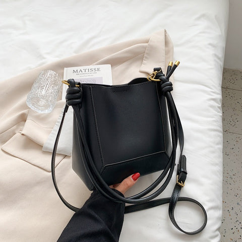 Sac à bandoulière simple grande capacité à la mode, sac seau texturé rétro, sac pour femme