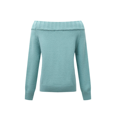 Off-Shoulder Sweater Women's Casual Spring Autumn Knitwear