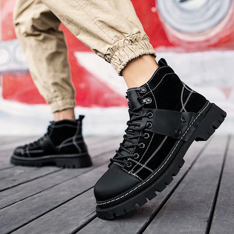 Buy Custom Logo Outdoor Martin Boots Men Waterproof Non-Slip Climbing Hiking Boots online at Fashionner.
