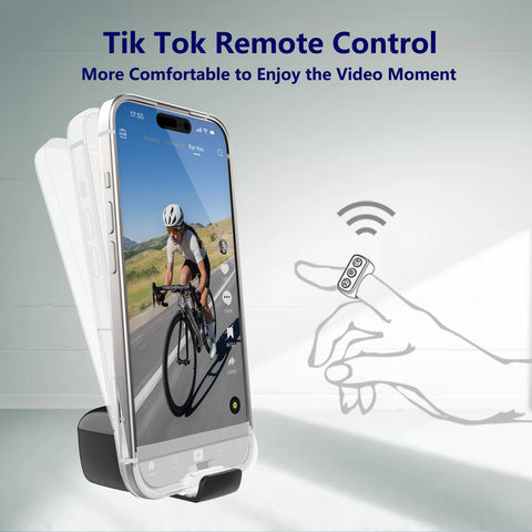 Bague de défilement TikTok, support de téléphone, télécommande pour IOS Android, en plastique, tourne-page pour Kindle et applications, pour les selfies et l'enregistrement vidéo