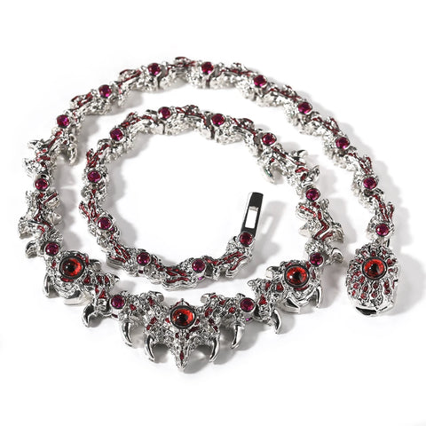 Buy New Fashion Jewelry Evil Eye Jewelry Luxury Red Cz High Quality Men Necklace Hip Hop Jewelry Eye Necklace online at Fashionner.