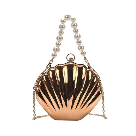 Buy Fashion Women Designer Pearl Chain Shell Bags Acrylic Clutch Purse And Hand Bag online at Fashionner.