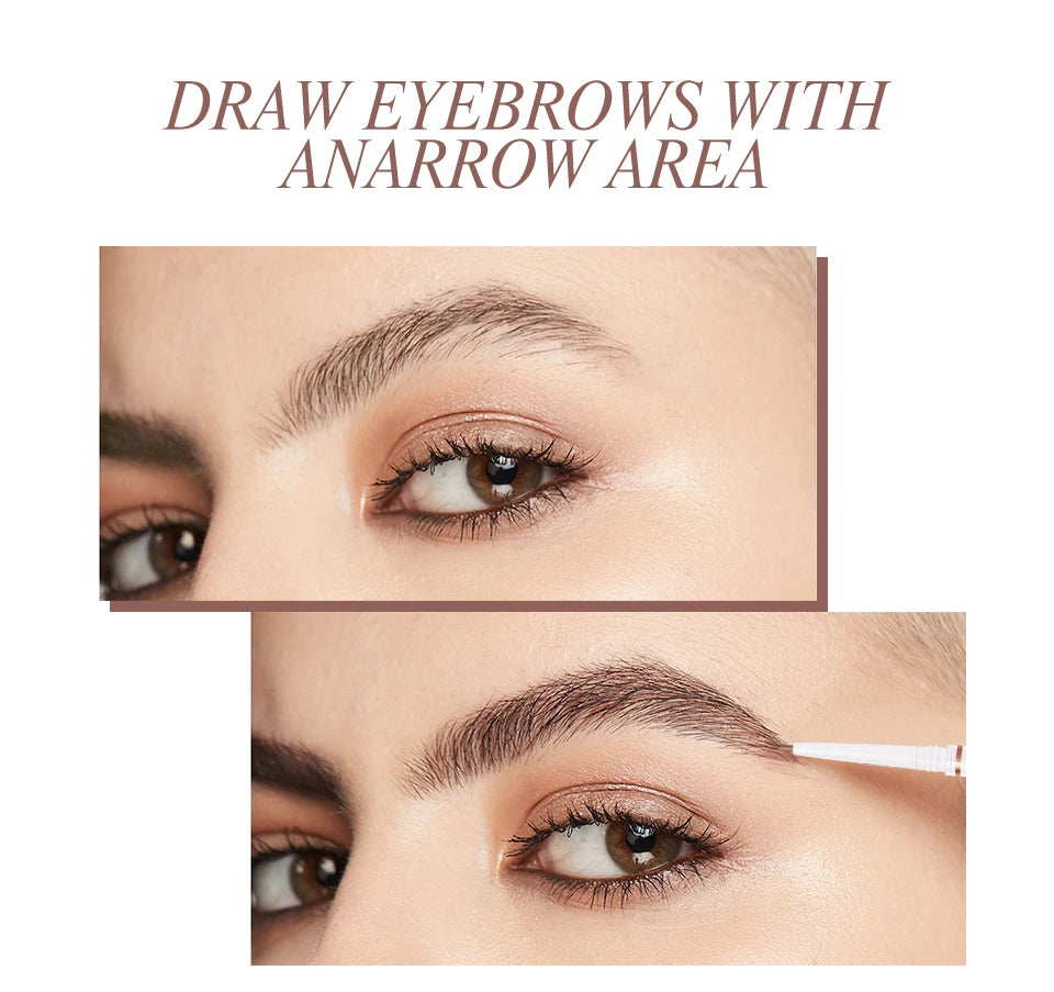 1pc Ultra Slim Triangle Eyebrow Pencil Waterproof Smudge Eyebrows Pen Tattoo Cosmetics Dark Brown Grey Color - Fashionner