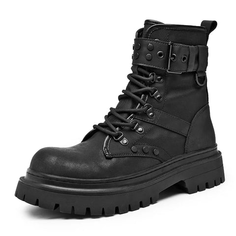 Buy Custom Logo Genuine Leather Ankle Martin Boots Mens Shoes Winter Chukka Boots Fashion Platform Boots online at Fashionner.