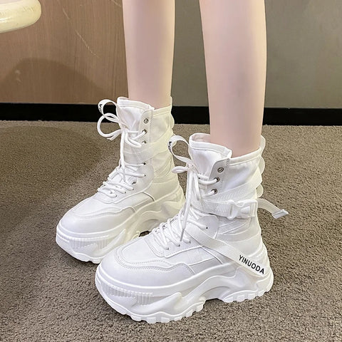 Buy Custom Logo Winter New Red Platform Boots Women Shoes Fashion Designer Motorcycle Boots For Ladies online at Fashionner.