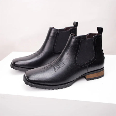 Buy Custom Logo Handmade Genuine Leather Western Chelsea Boots Mens Shoes Casual Flat Ankle Chukka Boots For Men online at Fashionner.