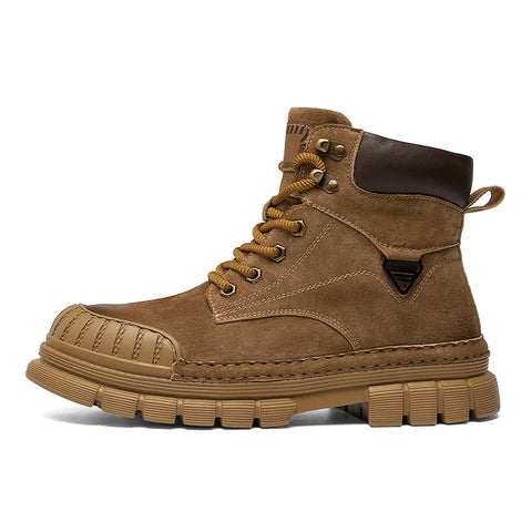 Buy Custom Logo Casual Genuine Leather Martin Boots Men Fashion Designer Winter Chunky Shoes Hiking Chukka Boots online at Fashionner.