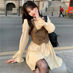 Vests Women Solid Double Breasted Spring Feminine Trendy Sleeveless Crops Vintage Casual Comfortable All-match High Street Mujer - Fashionner