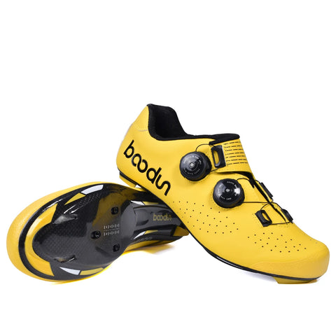 Chaussures de cyclisme professionnelles pour hommes – route et course | Respirantes et légères en fibre de carbone | Système de laçage rapide pour la vitesse et le confort
