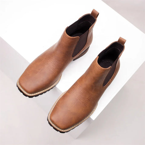 Buy Custom Logo Handmade Genuine Leather Western Chelsea Boots Mens Shoes Casual Flat Ankle Chukka Boots For Men online at Fashionner.