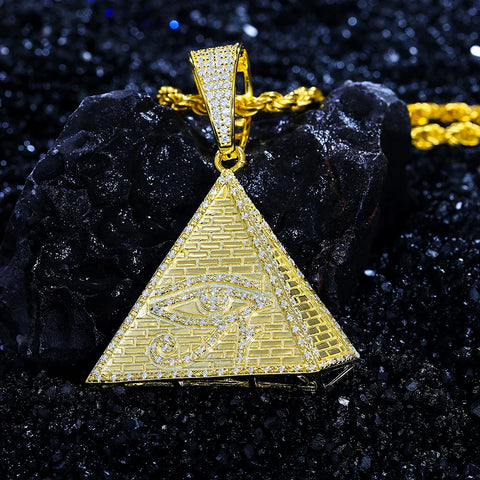 Buy Gra Cartificate Bling Moissanite Evil Eye Pyramid Pendant 925 Sterling Silver Iced Out Men Jewelry Necklace online at Fashionner.
