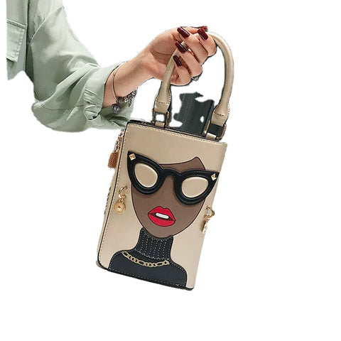 Buy New Design Leather Face Chain Square Purses Tote Fashion Girls Crossbody Handbags Luxury Handbags For Women online at Fashionner.