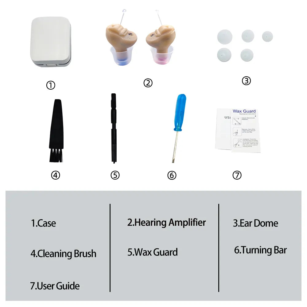 Invisible Hearing Aid Audifonos for Deafness/Elderly  Adjustable  Mini  Sise Inner Ear  Hearing Amplifier Best Sound Amplifier - Fashionner