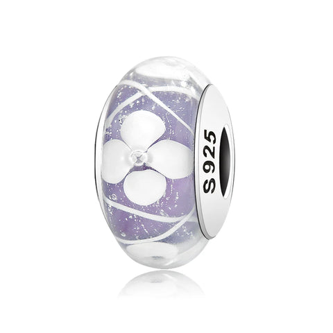 Buy Real 925 Sterling Silver Navy Blue Murano Glass Beads With Ripple Charms For Bracelet Women Jewelry Making online at Fashionner.
