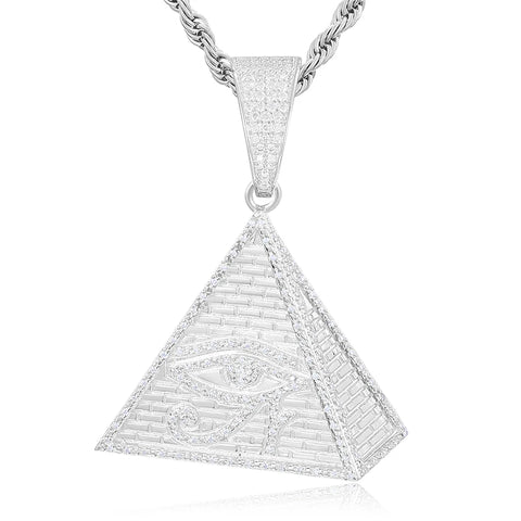 Buy Gra Cartificate Bling Moissanite Evil Eye Pyramid Pendant 925 Sterling Silver Iced Out Men Jewelry Necklace online at Fashionner.