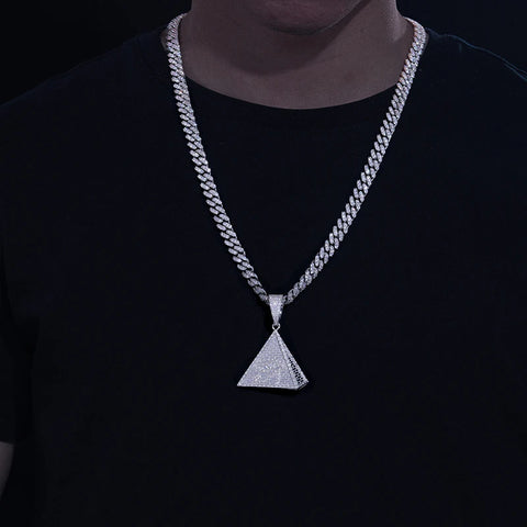 Buy Gra Cartificate Bling Moissanite Evil Eye Pyramid Pendant 925 Sterling Silver Iced Out Men Jewelry Necklace online at Fashionner.