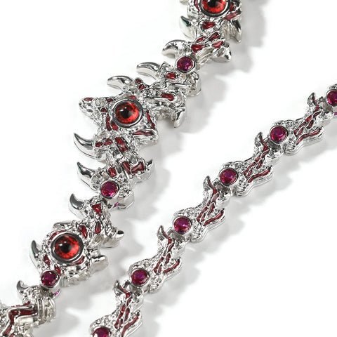 Buy New Fashion Jewelry Evil Eye Jewelry Luxury Red Cz High Quality Men Necklace Hip Hop Jewelry Eye Necklace online at Fashionner.
