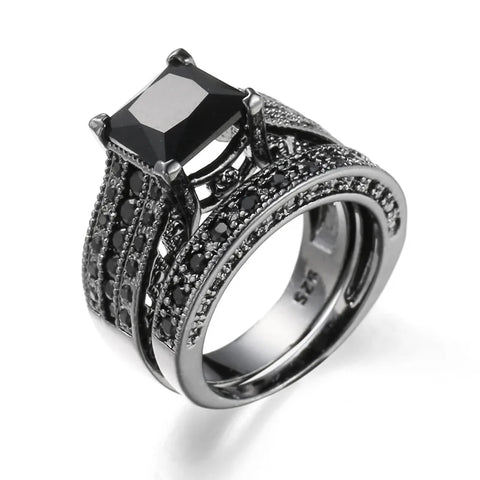 Buy Silver Plated White Night Diamond Amp Black Onyx Square Menring Ring Gemstone Man Fine Jewelry For Dad Mens Gifts For Him online at Fashionner.