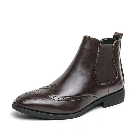 Buy Custom Logo Western Chelsea Boots Mens Shoes Low Heels Big Size Casual Ankle Boots For Men online at Fashionner.