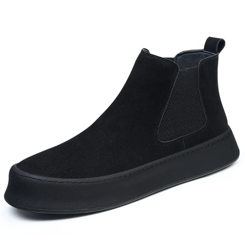 Buy Custom Logo Suede Leather Ankle Chelsea Boots Mens Casual Dress Shoes Flat Chukka Boots For Men online at Fashionner.