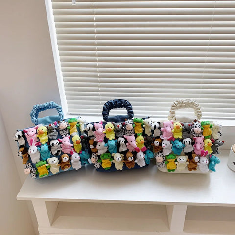 Buy Denim Hand Bags For Ladies Zoo Animals Doll Decorated Messenger Bag Cute Handbags For Women Shoulder Bags online at Fashionner.