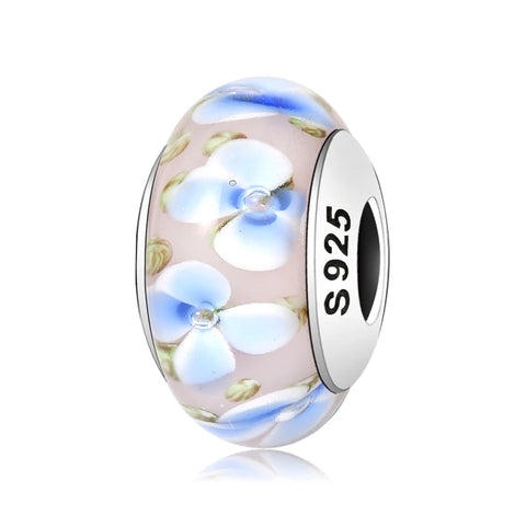Buy Real 925 Sterling Silver Navy Blue Murano Glass Beads With Ripple Charms For Bracelet Women Jewelry Making online at Fashionner.