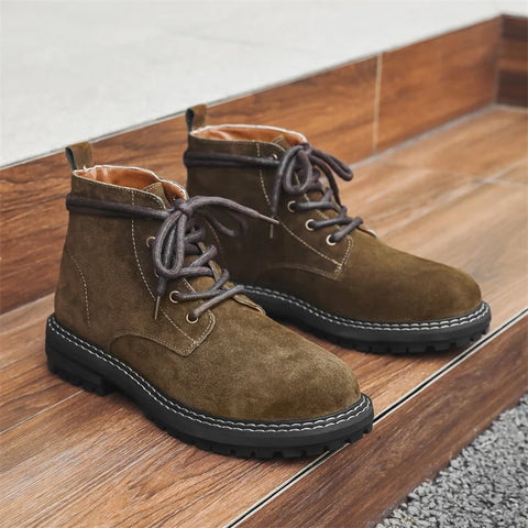 Buy Custom Logo High Quality Retro Style Men'S Martin Boots Shoes Suede Leather Winter Ankle Boots online at Fashionner.