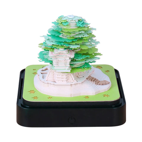 Buy Best Selling Online Green Tree House Castle 3D Memo Pad Desk Decor Paper Arts Calender Crafts For New Year Gifts online at Fashionner.