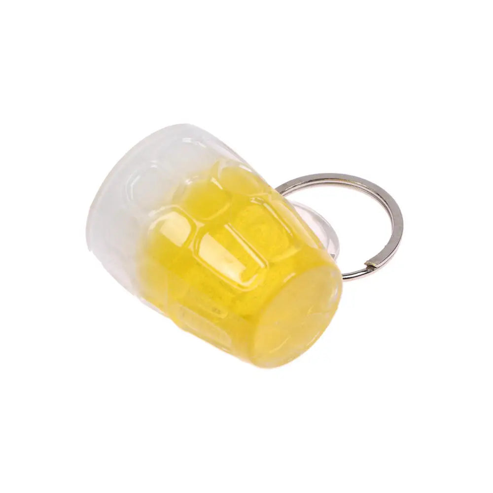 Gifts Resin Beer Cups Key Chain Simulation Food Handicraft Women Men For Car Bag Key Rings Holder Pendant Jewelry Accessories Gift - Fashionner
