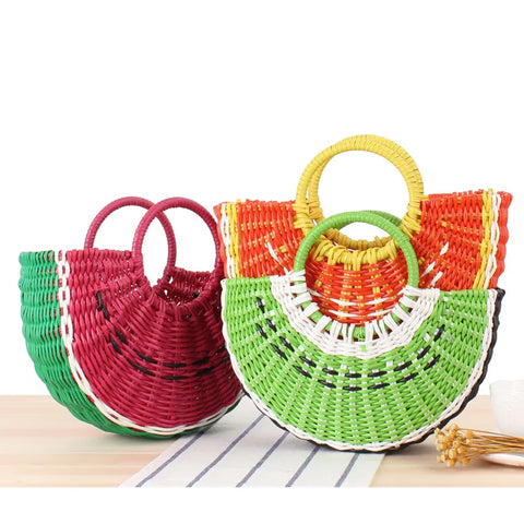 Buy Handmade Women'S Plastic Woven Small Handbag Rattan Straw Beach Bags Female Messenger Cross-Body Travel Tote Bag online at Fashionner.