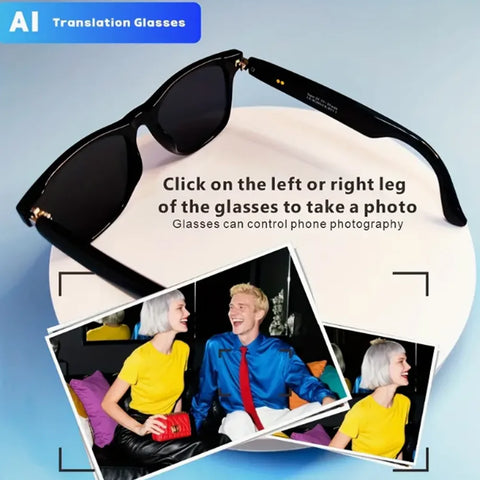Lunettes de traduction intelligentes SENBONO E13 AI, appel sans fil Bluetooth, musique, lunettes intelligentes AI d'extérieur, lunettes de soleil de sport intelligentes