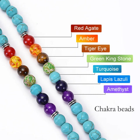 Buy 108 Beads Necklace Natural Turquoise Stone Bracelet Necklace Spiritual Healing Gemstone Beads Necklace online at Fashionner.