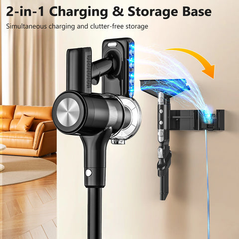 500W 46KPA Cordless Handheld Vacuum Cleaner 55 Mins Runtime Self-Standing Wall Mount Charging Pet Hair US Local Stock Car Dry
