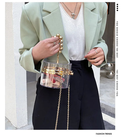 Buy Round Evening Bag Acrylic Crossbody Bag Chain Elegant Clear Acrylic Clutch Bag Handbags Candy Color online at Fashionner.