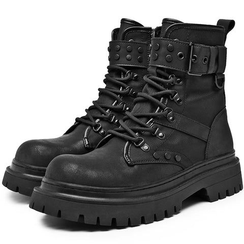 Buy Custom Logo Genuine Leather Ankle Martin Boots Mens Shoes Winter Chukka Boots Fashion Platform Boots online at Fashionner.