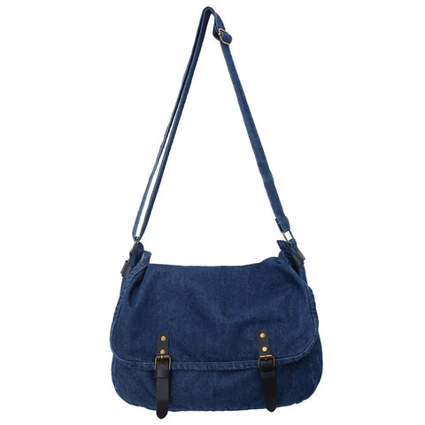 Buy New Fashion Multi Functional Large Capacity Lady Women Street Denim Jeans Canvas Girl Tote Bag Hardware Tote Crossbody Bag online at Fashionner.