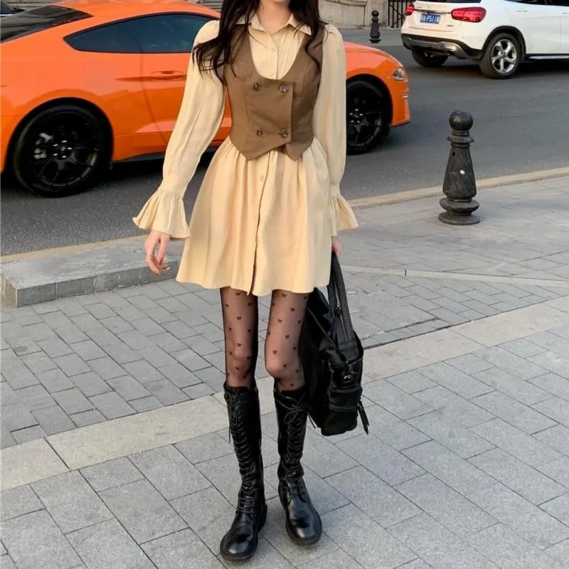 Vests Women Solid Double Breasted Spring Feminine Trendy Sleeveless Crops Vintage Casual Comfortable All-match High Street Mujer - Fashionner