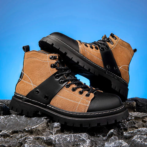 Buy Custom Logo Outdoor Martin Boots Men Waterproof Non-Slip Climbing Hiking Boots online at Fashionner.