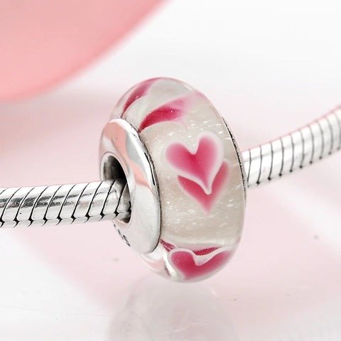 Buy Real 925 Sterling Silver Navy Blue Murano Glass Beads With Ripple Charms For Bracelet Women Jewelry Making online at Fashionner.