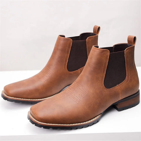 Buy Custom Logo Handmade Genuine Leather Western Chelsea Boots Mens Shoes Casual Flat Ankle Chukka Boots For Men online at Fashionner.