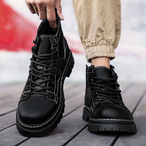 Buy Custom Logo Outdoor Martin Boots Men Waterproof Non-Slip Climbing Hiking Boots online at Fashionner.
