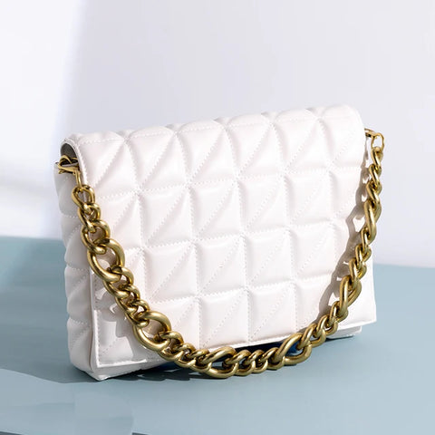 Buy Bolsos Para La Playa Branded Women'S Shoulder Thick Chain Quilted Shoulder Purses And Handbag Women Clutch Ladies Hand Bag online at Fashionner.