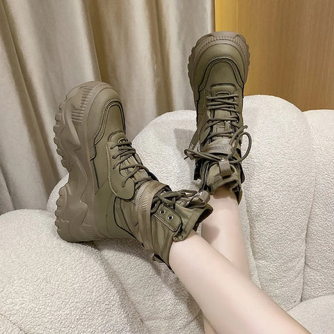 Buy Custom Logo Winter New Red Platform Boots Women Shoes Fashion Designer Motorcycle Boots For Ladies online at Fashionner.