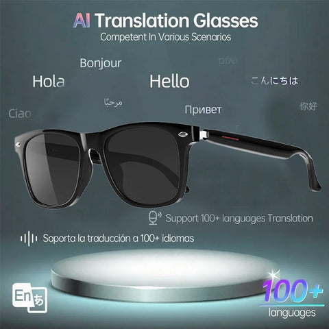 Lunettes de traduction intelligentes SENBONO E13 AI, appel sans fil Bluetooth, musique, lunettes intelligentes AI d'extérieur, lunettes de soleil de sport intelligentes