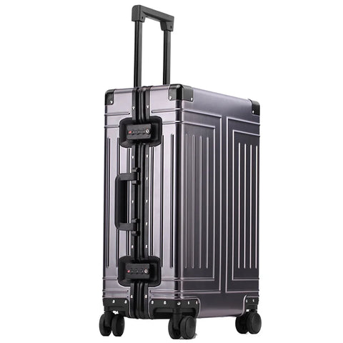 Buy New Luxury Travel Luggage All Aluminum Hard Shell Carry On Luggage Spinner Wheels Suitcase With 4 Anti-Crash Corners online at Fashionner.