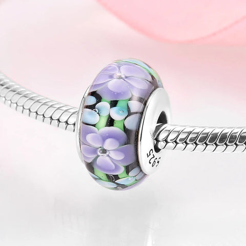 Buy Real 925 Sterling Silver Navy Blue Murano Glass Beads With Ripple Charms For Bracelet Women Jewelry Making online at Fashionner.